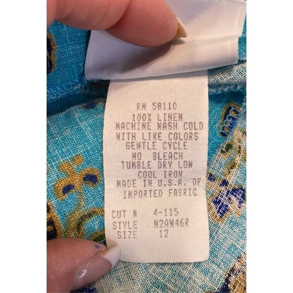 Studio Ease 100% Linen Maxi Dress Wide Straps Square Neckline Sz. 12 - Picture 10 of 16